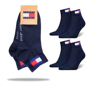 Tommy Hilfiger Skarpety Męskie Zakostki Duże Logo 2 pary 43/46