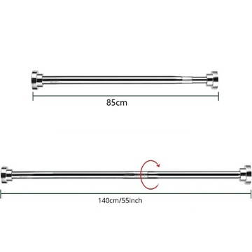 ТЕЛЕСКОПИЧЕСКИЙ ШТАНГ ИЗ НЕРЖАВЕЮЩЕЙ СТАЛИ, 85-140 СМ