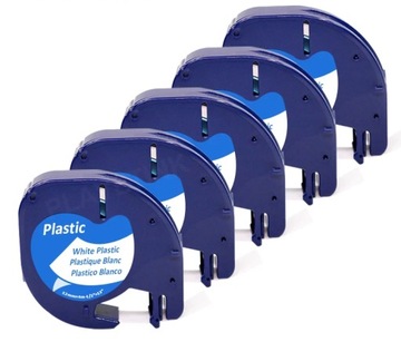 Лента Dymo Letra Tag белая 12мм 59422 5 шт.