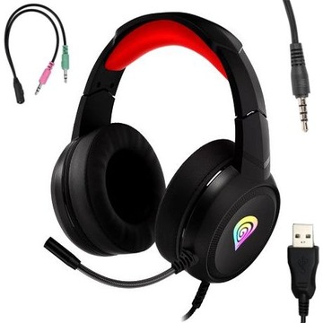 Наушники GENESIS Neon 200 RGB Черно-красные