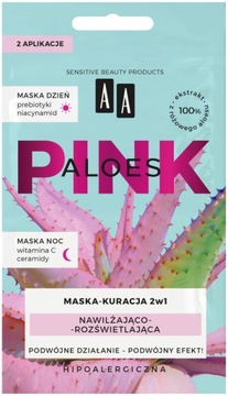AA Aloes Pink nawilżające maski dzień + noc