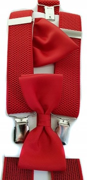 KOMPLET CZERWONE SZELKI Z MUCHĄ MUSZKĄ I POSZETKĄ