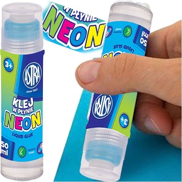 KLEJ W PŁYNIE ASTRA SZKOLNY 50ml NEON WYDAJNY MOCNY PRZEZROCZYSTY