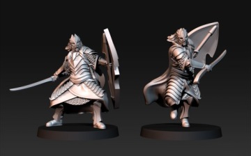 Кровавый эльфийский королевский страж — меч/копье — 6 поз