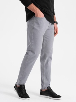 Spodnie męskie jeansowe bez przetarć SLIM FIT szare V1 OM-PADP-0148 M