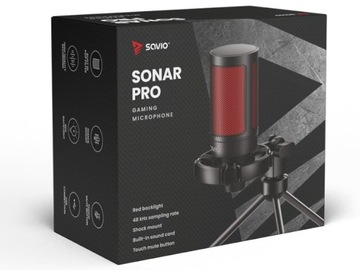 Mikrofon Pojemnościowy Gamingowy Studyjny USB statyw SAVIO SONAR PRO 01