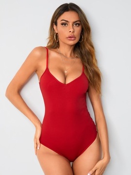 SHEIN CZERWONE BODY NA RAMIĄCZKACH XS 42316