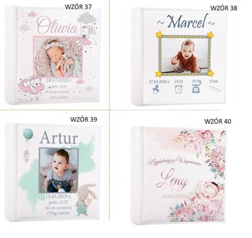 DUŻY ALBUM 600 ZDJĘĆ Z NADRUKIEM DZIECKA METRYCZKA