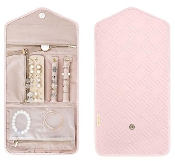 Складной дорожный органайзер с отделениями для украшений, переносным футляром.