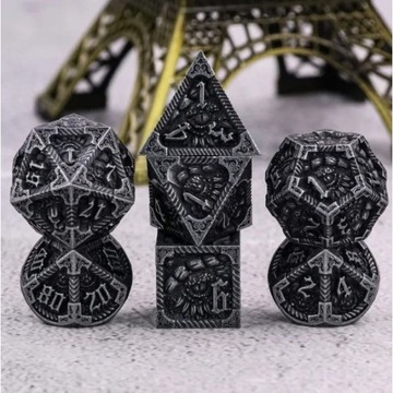 LANCELOT ZESTAW 7 METALOWYCH KOŚCI RPG