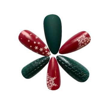 ИСКУССТВЕННЫЕ НОГТИ, РОЖДЕСТВЕНСКИЕ ЗИМНИЕ ТИПЫ, 24 ШТ.