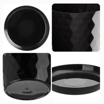 Порт -цветочный горшок с цветом 16 см с базовым черным пластиком 3 ПК