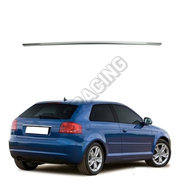 LIŠTA LEŠTĚNÁ SE OCELI NEREZ NAD TABULE SPZ OMTEC AUDI A3 2008-12, A6 2004-11