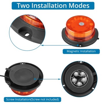 24 светодиодных вращающихся сигнальных фонаря, мигающий свет, магнит 10–30 В, 12 В