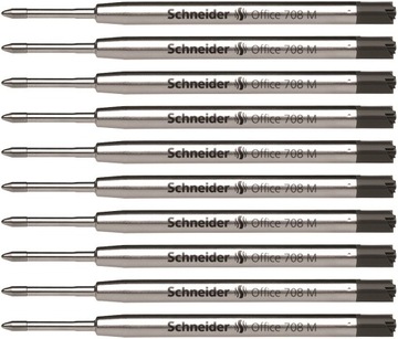 WKŁAD DO DŁUGOPISU METALOWY CZARNY 708 M SCHNEIDER - 10 SZT.