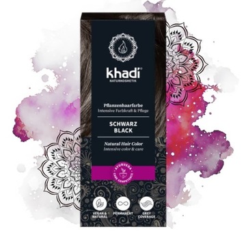 KHADI farba ziołowa henna CZARNA BLACK 100g POZNAŃ