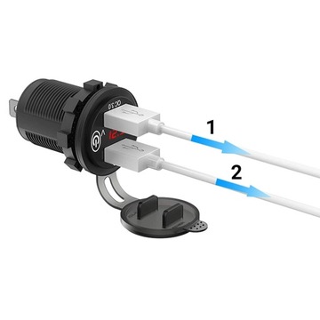 Розетка для зарядного устройства для мотоцикла CQ3.0 2xUSB 12/24В