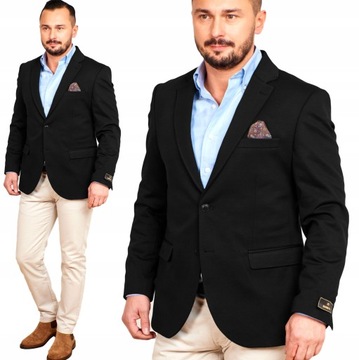 Marynarka męska elegancka casual wizytowa zapinana czarna 410 Turecka 58