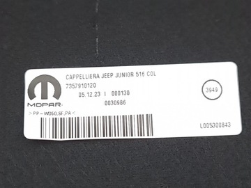 JEEP AVENGER 2024 POLIČKA ZADNÍ KUFRU