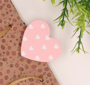 Зажимы-сердечки, дерево, розовые, 6 шт, MYH19350