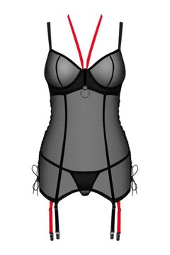 Obsessive Gorset i stringi Glandez czarne M/L