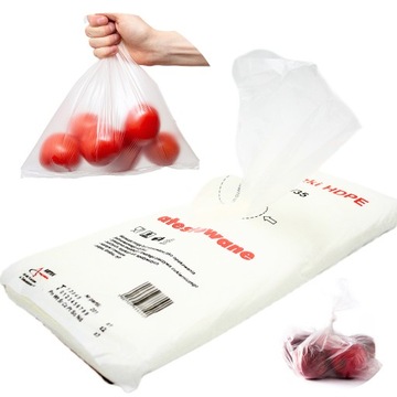 WORECZKI TOREBKI FOLIOWE HDPE ŚNIADANIOWE NA ŻYWNOŚĆ 18x35 cm ATESTOWANE