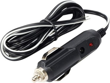 WTYCZKA GNIAZDA ZAPALNICZKI EURO 12V 24V Z PRZEWODEM 120CM WTYK + KABEL