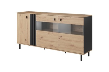 Witryna 3D komoda szafka artisan+ antracyt 165 DIS
