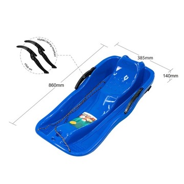 ДЕТСКИЕ САНКИ С ТОРМОЗОМ ПЛАСТИКОВАЯ ГОРКА SKIPPER СИНИЕ