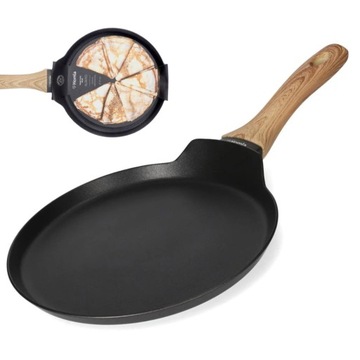 Patelnia do naleśników ALBERO Indukcja gaz 24cm NON-STICK stal nierdzewna