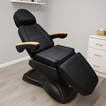 FOTEL KOSMETYCZNY ELEKTRYCZNY PEDICURE LUX 3 SILNIKI SPA PILOT CZARNY