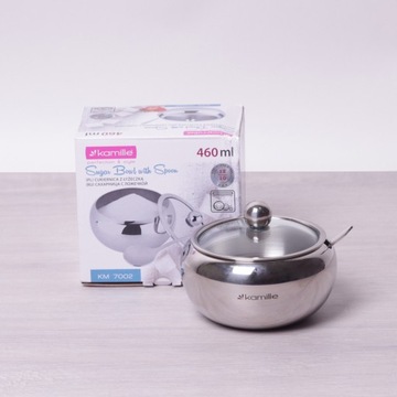 СТАЛЬНАЯ САХАРНИЦА С ЛОЖКОЙ САХАРНИЦА KAMILLE