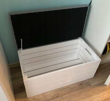 Пуф, Ящик для игрушек, Сиденье, Деревянный ящик, 80 см, Открывающийся ящик