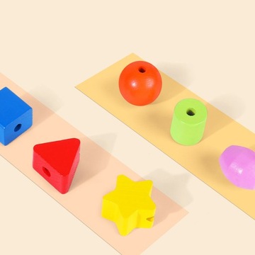 БИСЕРЫ ДЕРЕВЯННЫЕ БЛОКИ ДЛЯ НАРЕЗАНИЯ НИТИ МОНТЕССОРИ