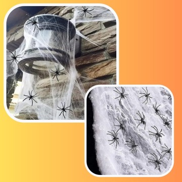 ПАУТИНКА БЕЛЫЙ ОРНАМЕНТ УКРАШЕНИЕ НА ХЭЛЛОУИН + ПАУКИ