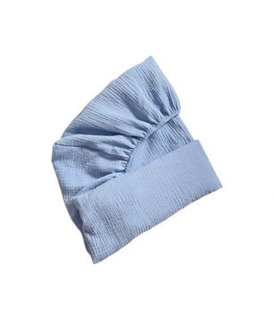 PRZEŚCIERADŁO MUŚLIN do Łóżeczka 120/60 błękitny