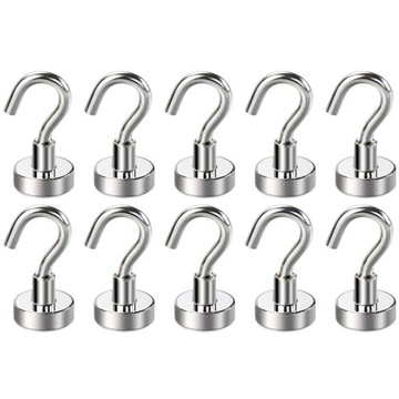 НЕОДИМОВЫЙ МАГНИТ С КРЮКОМ-ВЕШАЛКА 1,5 КГ 10 ШТ.