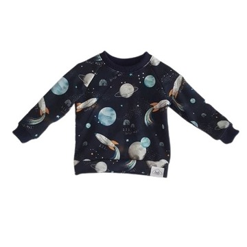 bluza dresowa dla dziecka kosmos handmade planety r98 wysoka jakość elastan