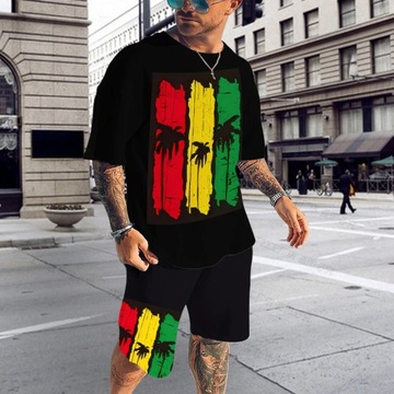 Summer Men's Tracksuit Bob Marley Reggae Music T-S