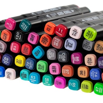 ZAKREŚLACZE MARKERY MAZAKI PISAKI DWUSTRONNE 60SZT