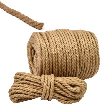 Lina Jutowa Sznur Budowlany Gruba lina 20mm - 5m MOCNA