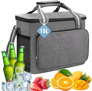 TORBA TERMICZNA CHŁODZĄCA TORBA PIKNIKOWA KEMPINGOWA 15L IZOLACYJNA PIKNIK