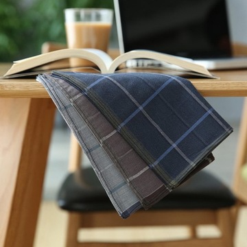 3x Hommes Mouchoirs Doux Plaid Cadeau pour Père