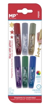 KLEJ W PŁYNIE BROKATOWY 6 KOLORÓW MP