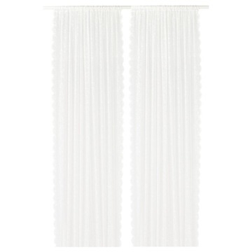 SS IKEA LILLYANA Firanki 145x300 2szt biały kwiat