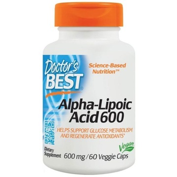 DOCTOR'S BEST Alpha-Lipoic Acid 600 60vegcaps DETOKS ANTYOKSYDATN WĄTROBA