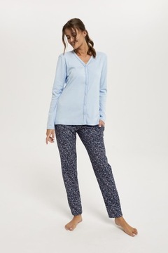 Итальянская модная женская пижама SAJNA синяя, на молнии L