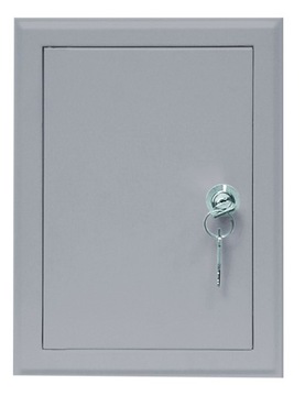 DRZWICZKI REWIZYJNE EMALIOWANE SZARE 50x80 ZAMEK