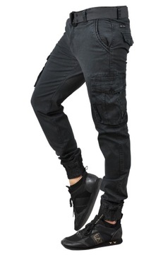 it1942 roz. 38 Spodnie ze Ściągaczami JOGGERY BOJÓWKI PASEK GRATIS