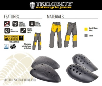 Мотоциклетные брюки-карго TRILOBITE ACID SCRAMBLER BROWN R.34 | ПРОДАЖА -30%